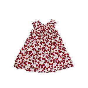 GYMBOREE Baby Girl Red & Pink Strawberry Print Cotton Summer Dress Size 18-24 Mo